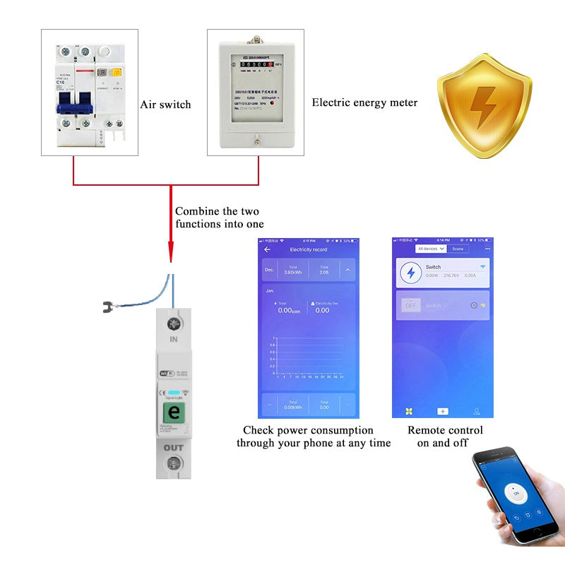 Sonoff 1P 63A Smart Geyser Timer WIFI Circuit Breaker