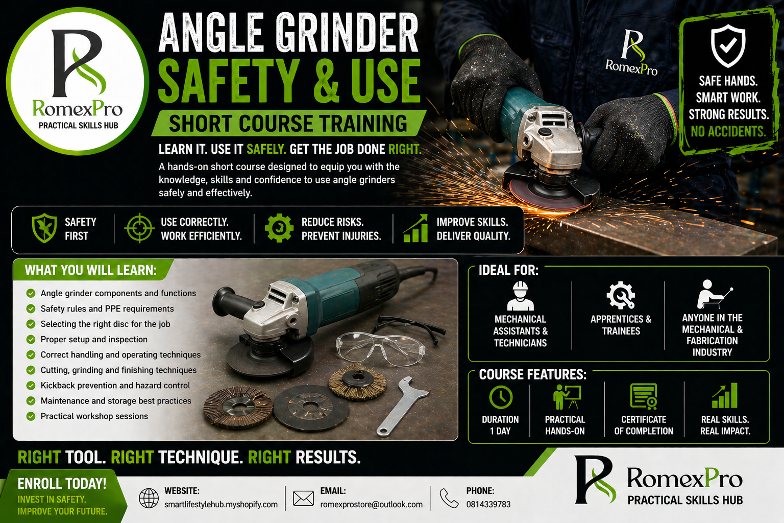Angle Grinder Safety & Use Short Course Training