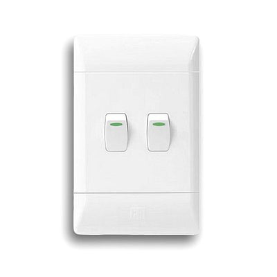 CBI L122-P 2x4 2 Lever 1 Way Switch White