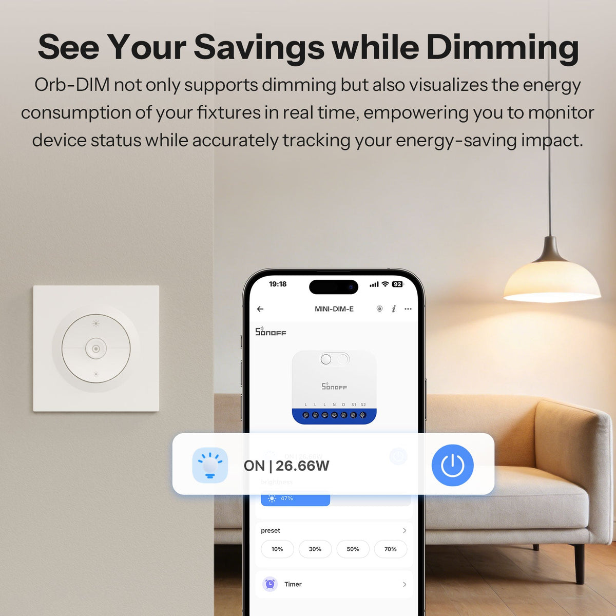 Sonoff Mini-DIM Matter WiFi Dimmer Switch