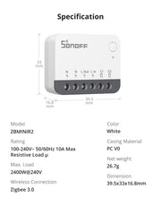 Sonoff ZBMINI R2 Extreme Zigbee Smart Switch