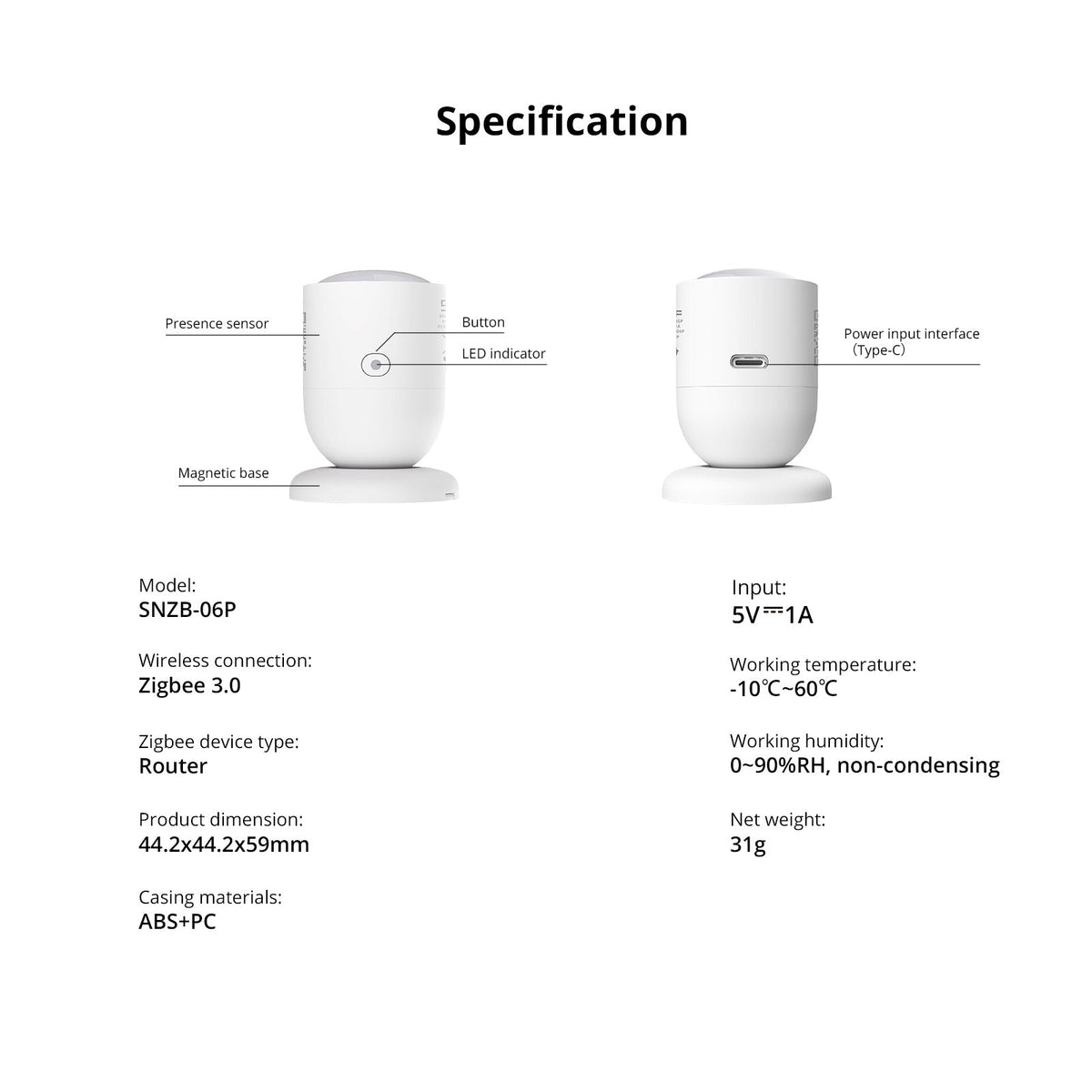 Sonoff Zigbee Presence Sensor SNZB-06P